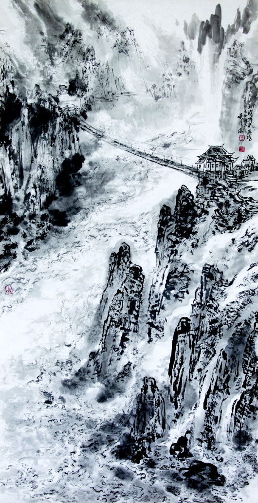 大渡河泸定桥 136×68cm 2016年